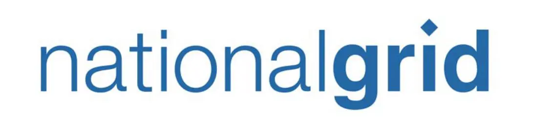 Logo of national grid, featuring the company name in blue lowercase letters with the word "national" above "grid.