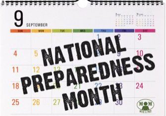 A calendar with the words national preparedness month written on it.