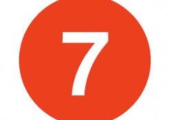A red circle with the number seven in it.